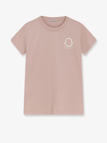 Moncler Cotton T-shirt with flocked logo on the front