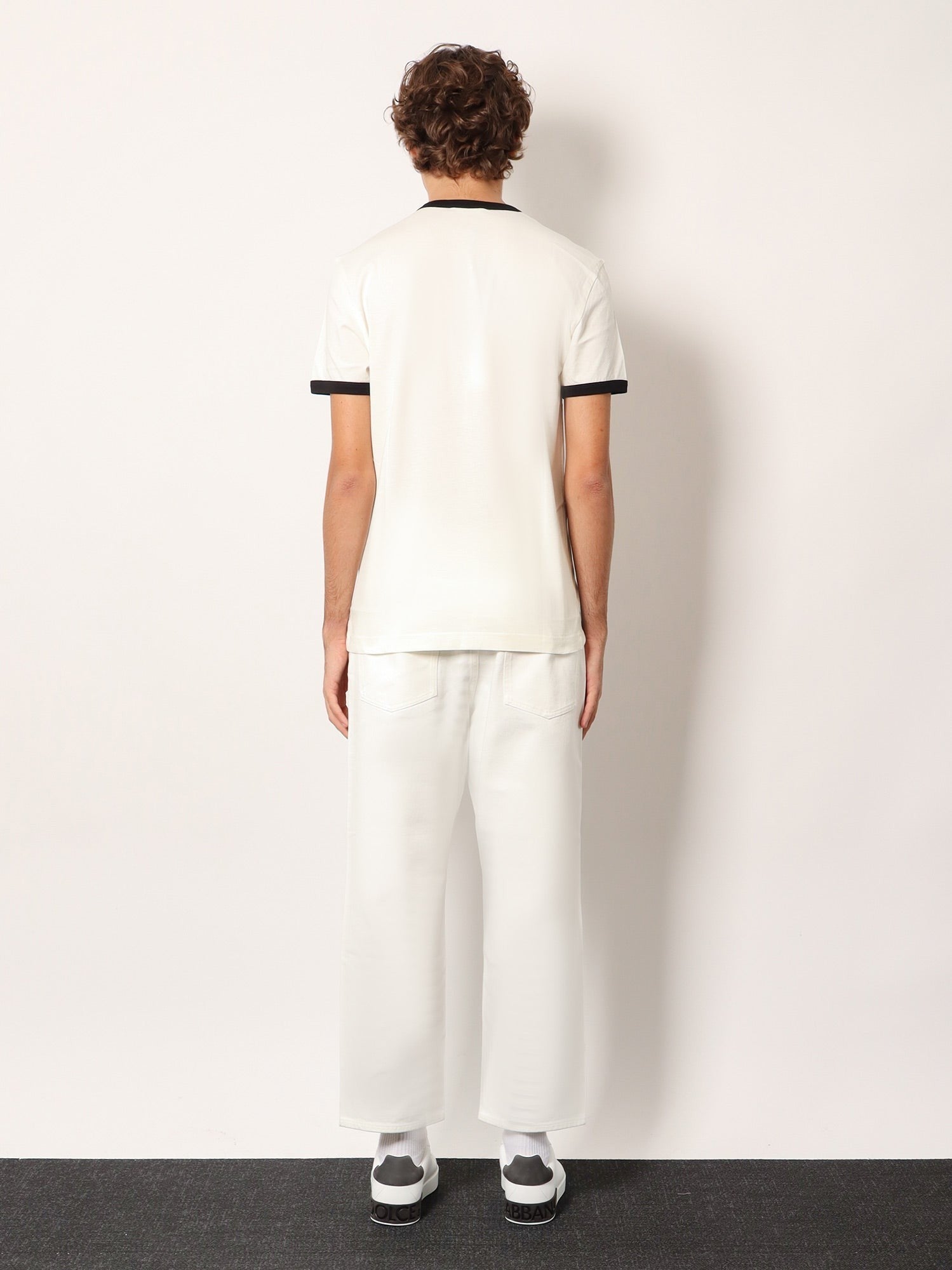 Cotton t-shirt with flocked print