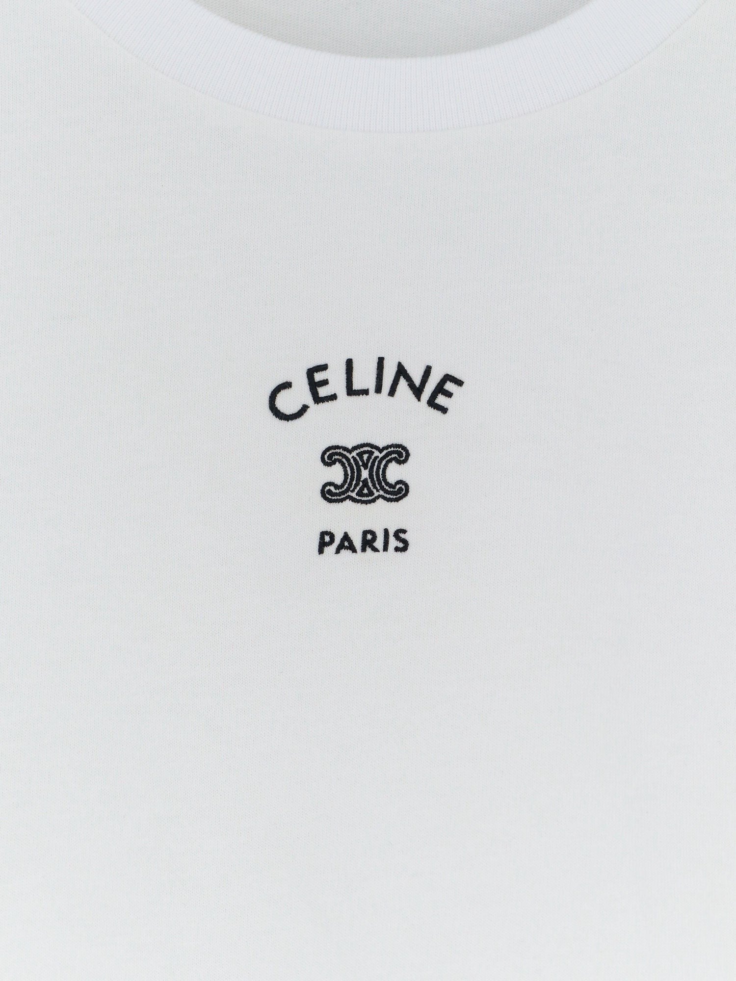 Celine - Cotton T-shirt with front lettering logo print