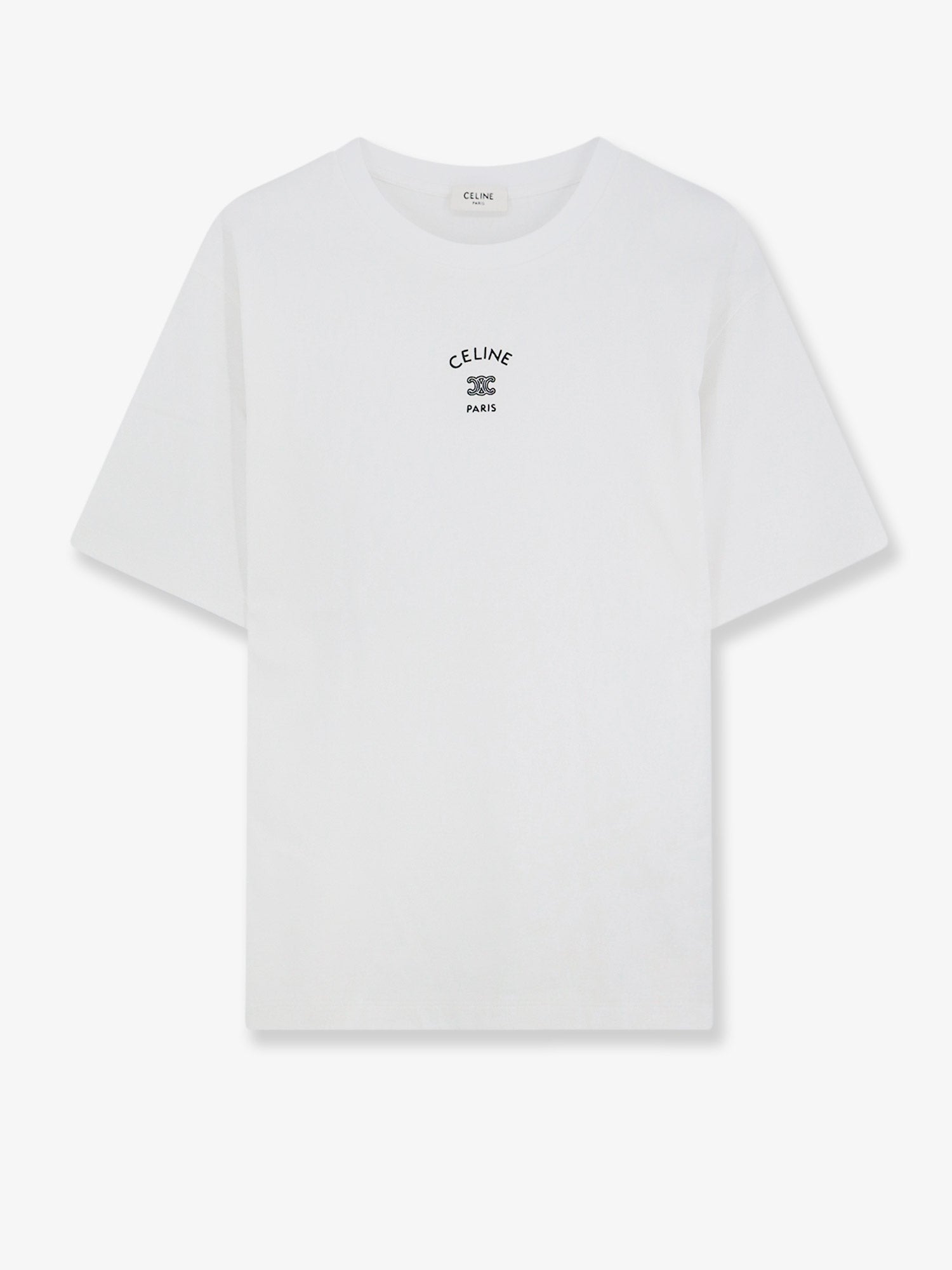 Celine - Cotton T-shirt with front lettering logo print