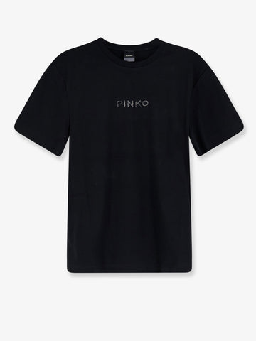Pinko - Cotton T-shirt with front lettering logo cotton-t-shirt-with-front-lettering-logo_d4158640-81d9-423f-9ea8-162a0c3e80a9