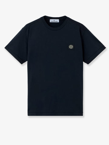 Stone Island - Cotton T-shirt with front logo patch