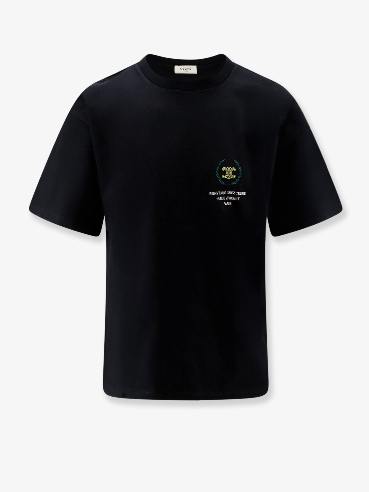 Celine - Cotton t-shirt with iconic embroidery cotton-t-shirt-with-iconic-embroidery
