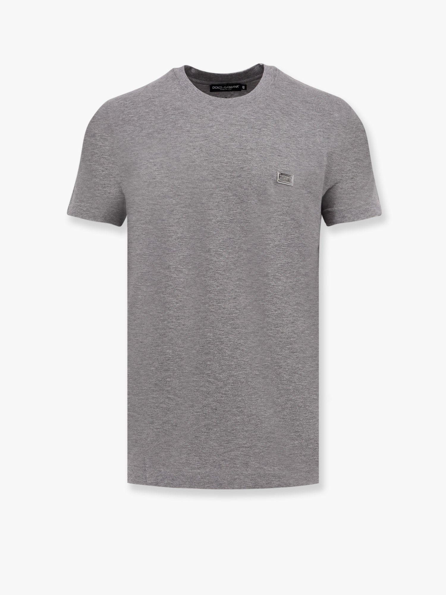 Cotton t-shirt with metal logo detail