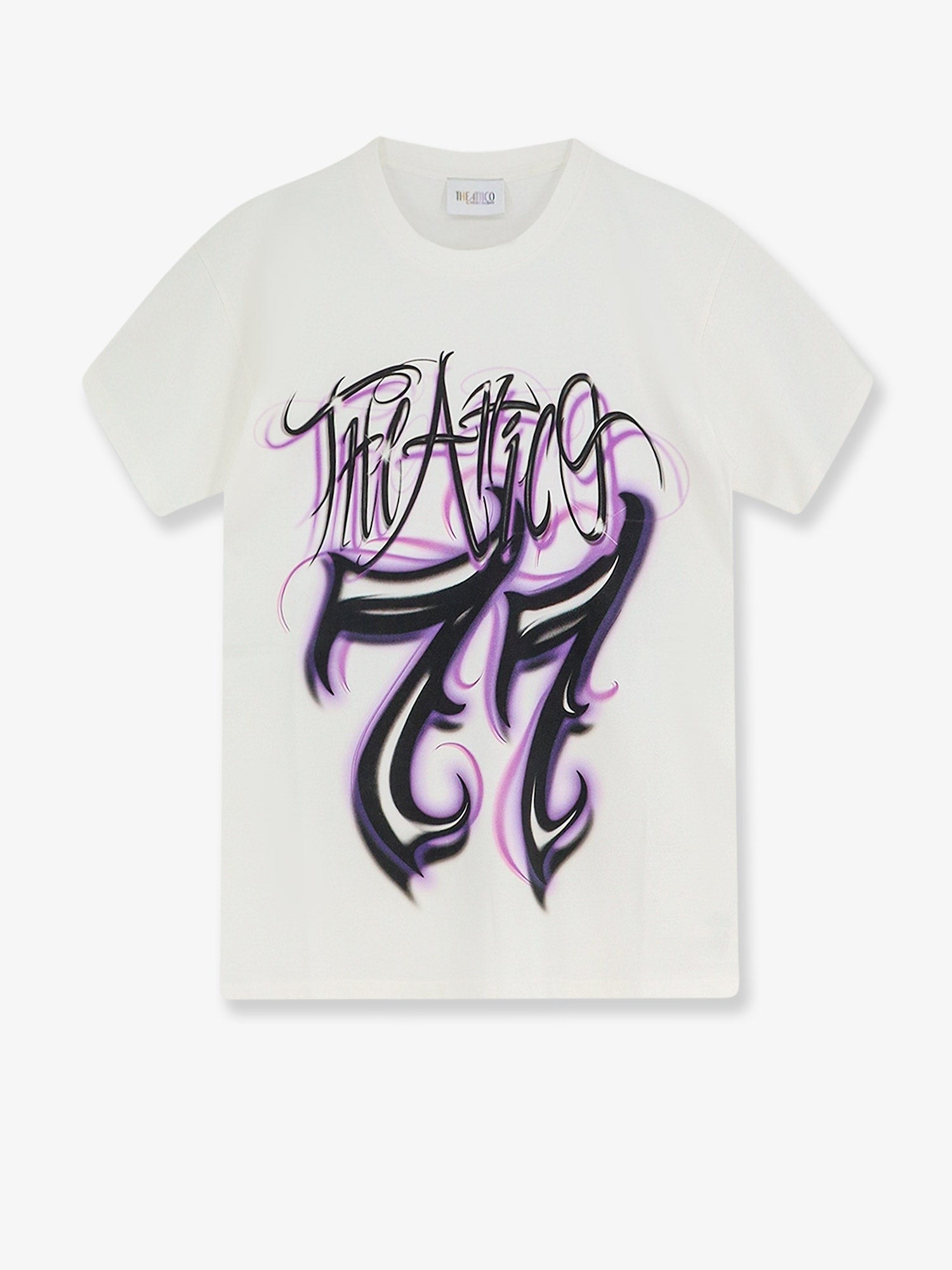 The Attico The Attico - Cotton T-shirt with printed logo on the front