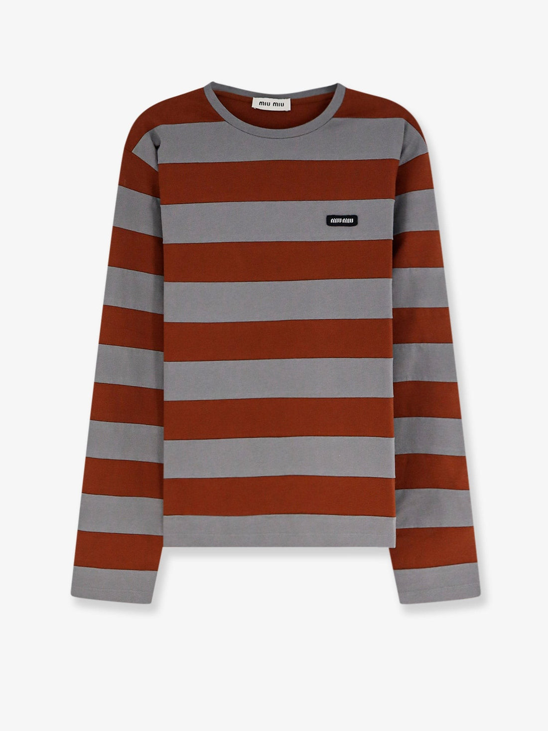 Miu Miu Miu Miu - Cotton T-shirt with striped pattern