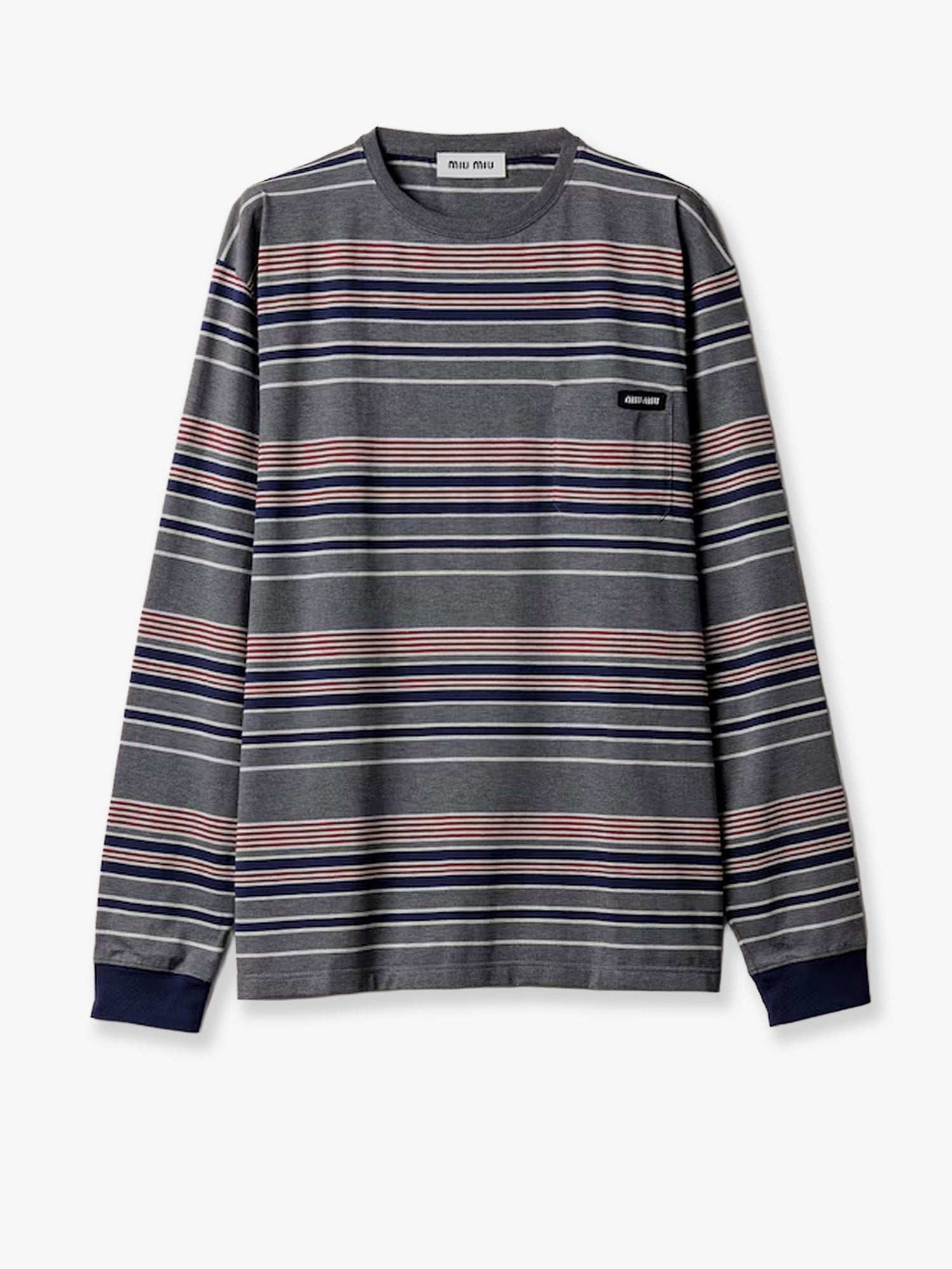 Cotton T-shirt with striped pattern