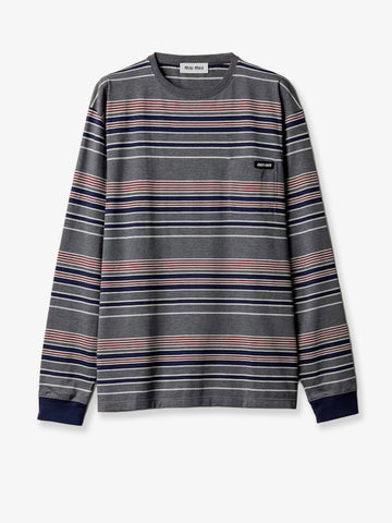 Cotton T-shirt with striped pattern