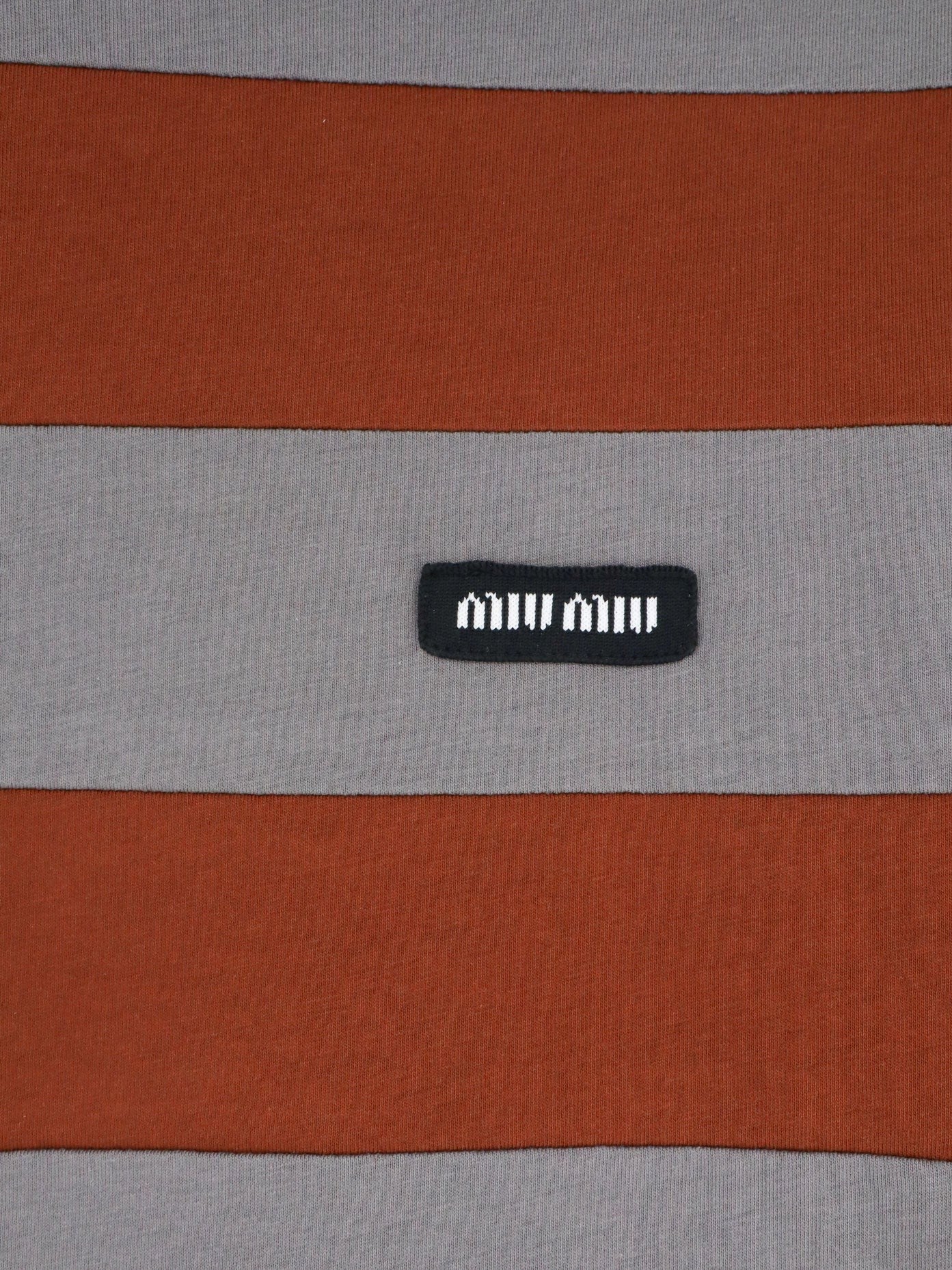 Miu Miu Miu Miu - Cotton T-shirt with striped pattern