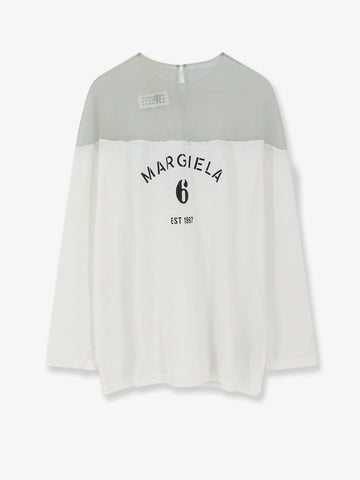MM6 MAISON MARGIELA MM6 MAISON MARGIELA - Cotton t-shirt with voile insert