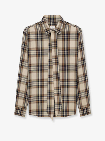 Cotton tartan lavallière shirt
