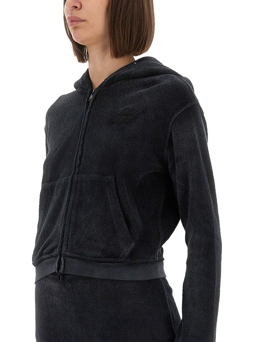COTTON TERRY SWEATSHIRT WITH ZIPPER