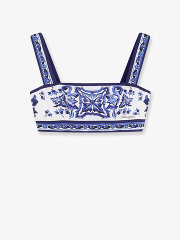 Dolce & Gabbana Cotton top with Maiolica print