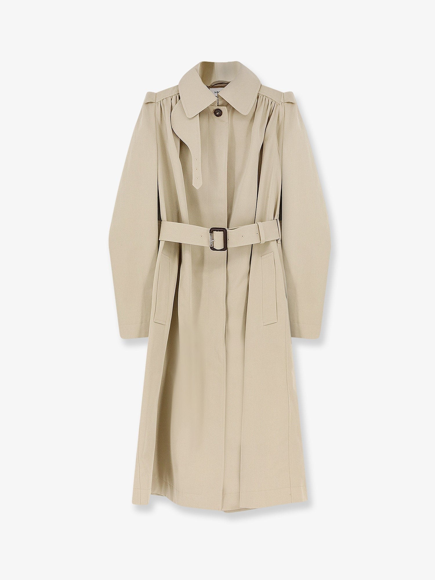 Alexander Mcqueen Alexander McQueen Cotton Trench with Puff Sleeves – Pale Beige