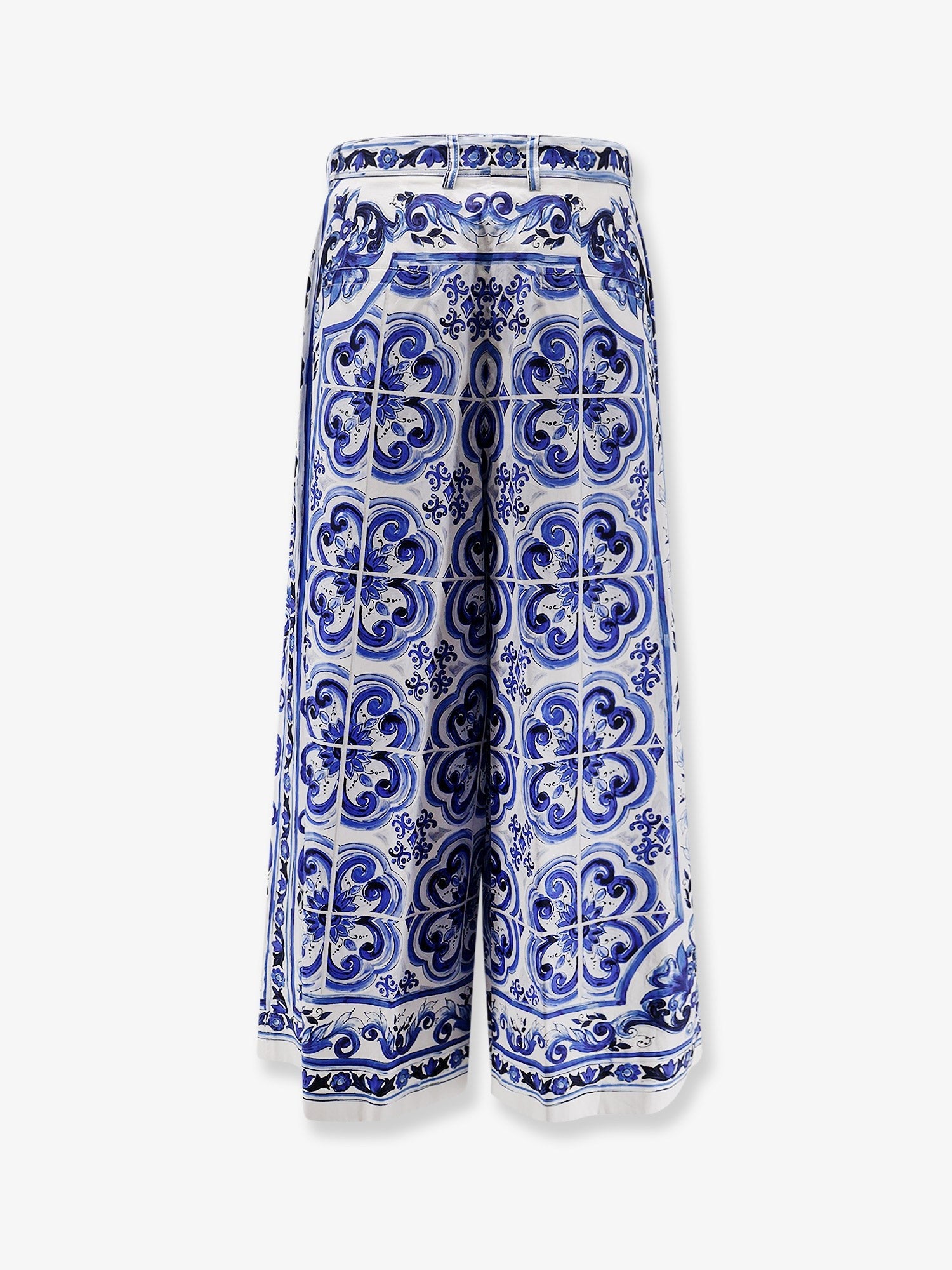 Dolce & Gabbana - Cotton trousers with Maiolica print