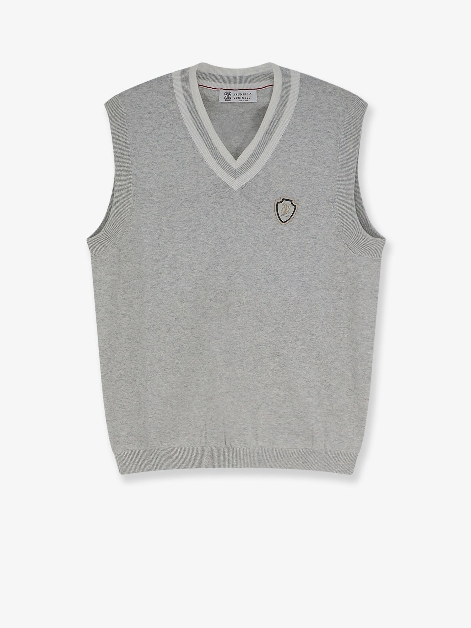 Brunello Cucinelli Brunello Cucinelli - Cotton vest with front logo patch