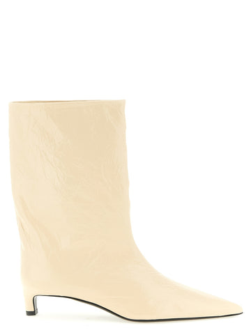 Craquelé leather ankle boots