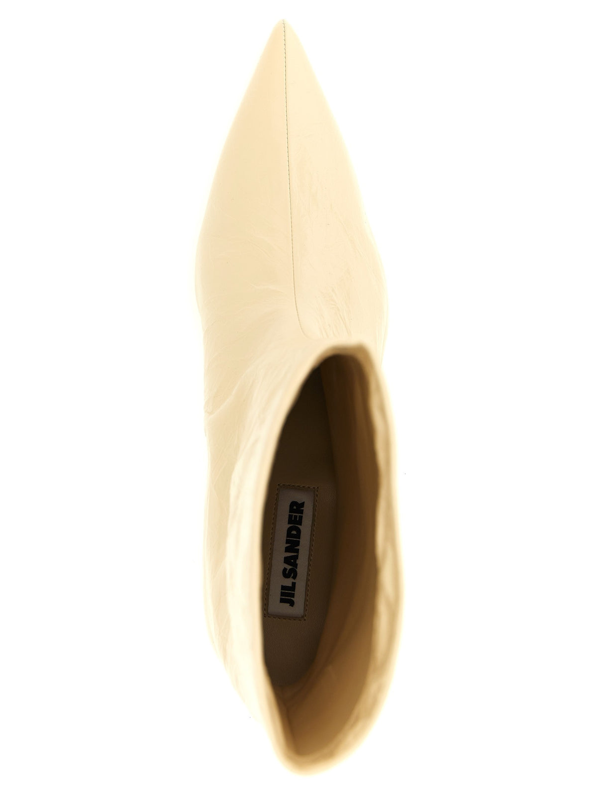 JIL SANDER - Craquelé leather ankle boots