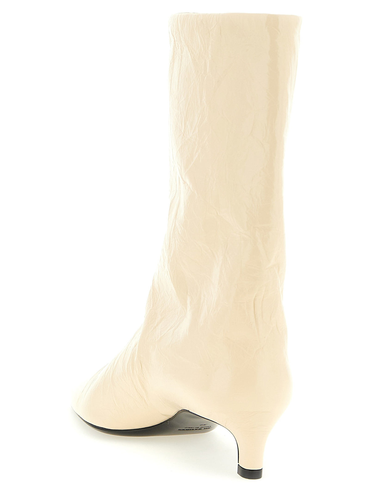 JIL SANDER - Craquelé leather ankle boots