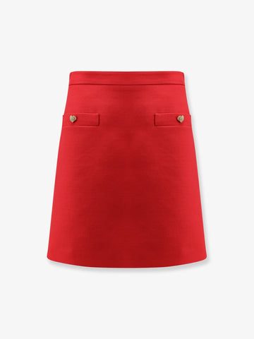 Crepe Couture skirt with Heart jewel buttons