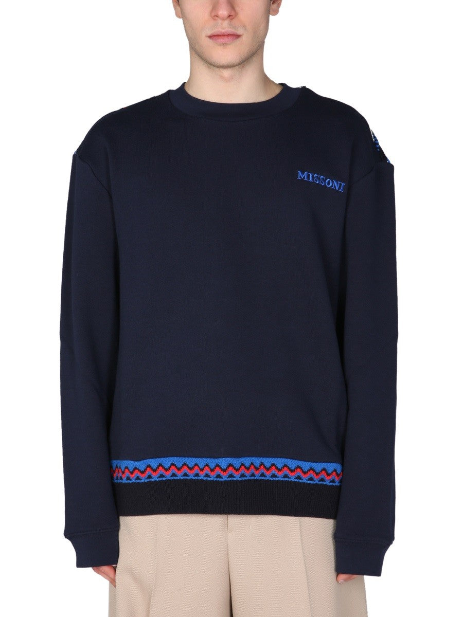 Missoni - CREW NECK SWEATSHIRT Blue