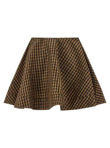 GANNI - 'Crinckled Taffetà' skirt Brown