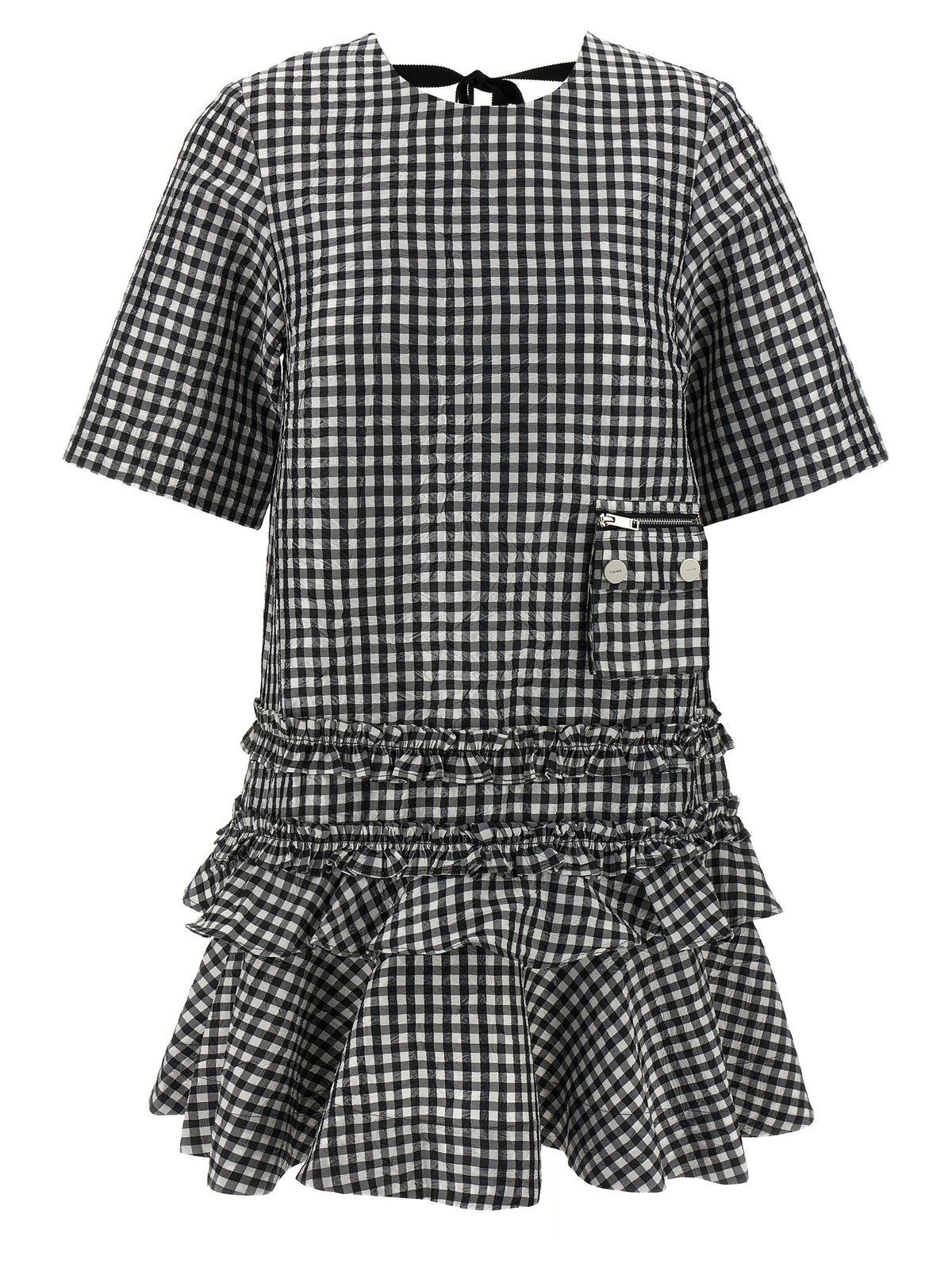GANNI - 'Crinkled Check Mini' dress crinkled-check-mini-dress_d7609517-e9ff-43ea-bd5c-7561d0e83ef4