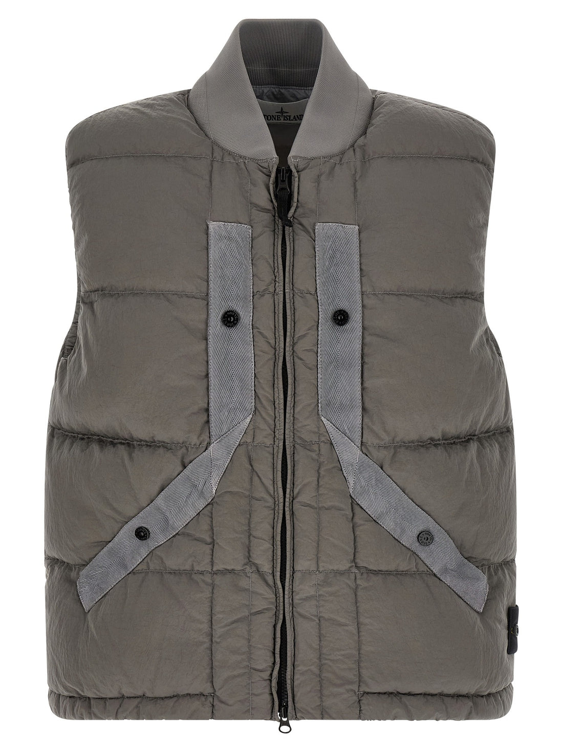 Stone Island - Crinkled effect vest gray