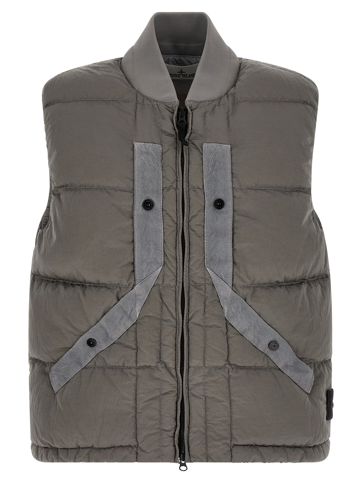 Stone Island - Crinkled effect vest gray