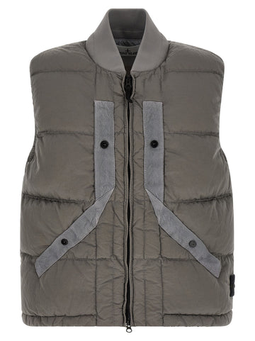Stone Island - Crinkled effect vest gray