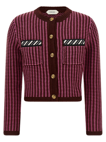 Versace - Crochet Wool Cardigan Pink 40 IT