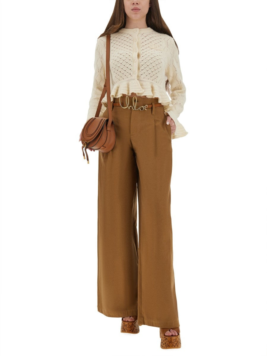 CHLOÉ - CROCHET KNIT CARDIGAN