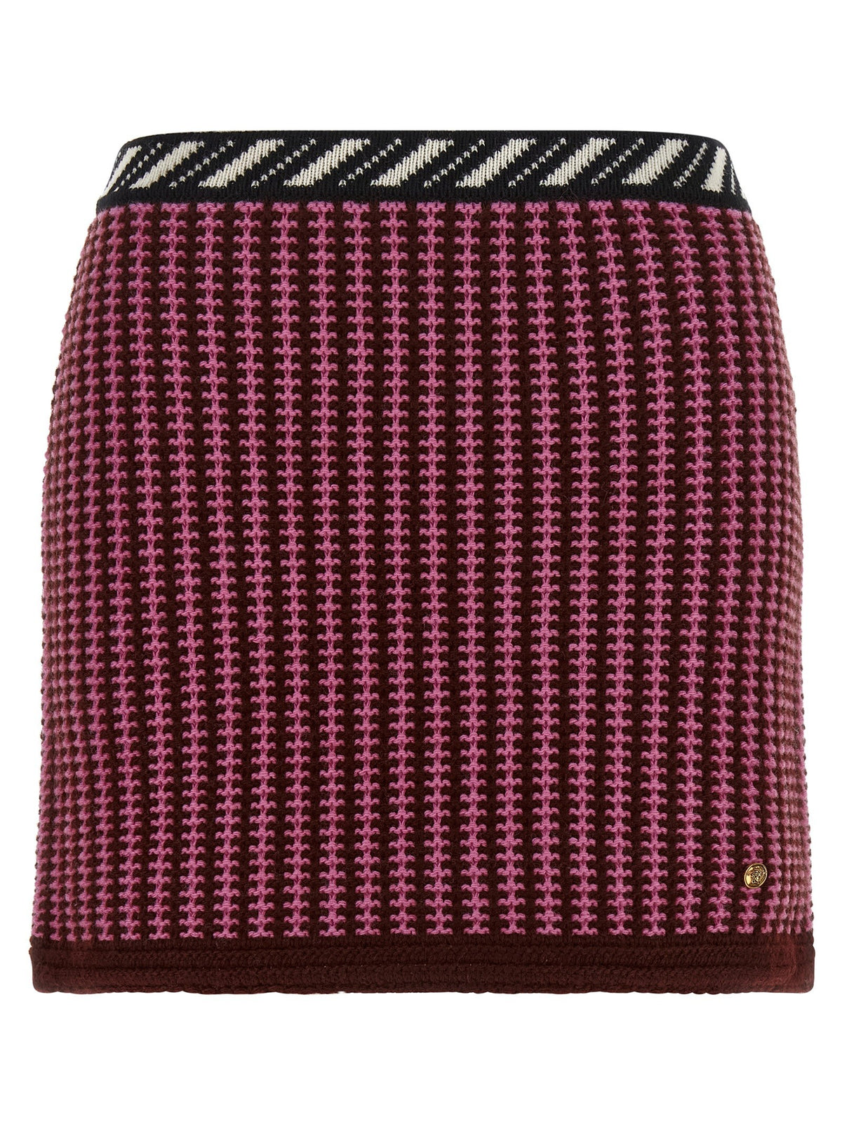 Versace - Crochet Wool Knit Skirt Pink