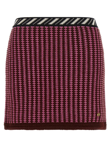 Versace - Crochet Wool Knit Skirt Pink