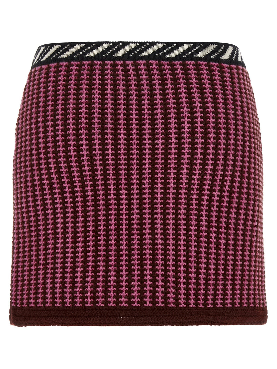 Versace - Crochet Wool Knit Skirt Pink