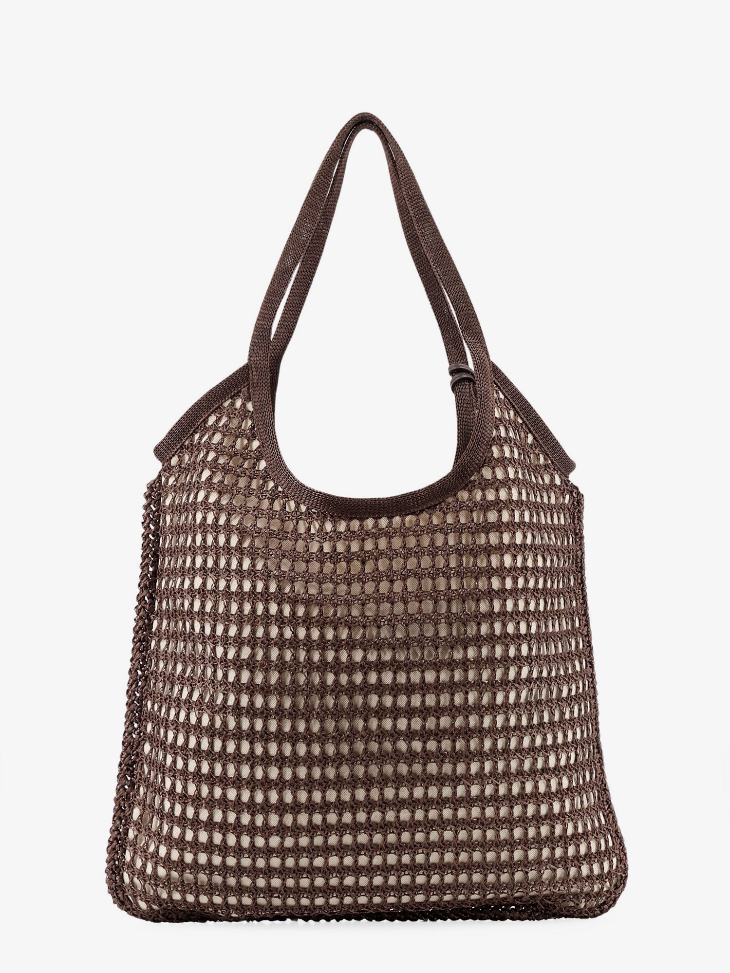 Miu Miu - Crochet mesh shopping bag with tone-on-tone logo on the front