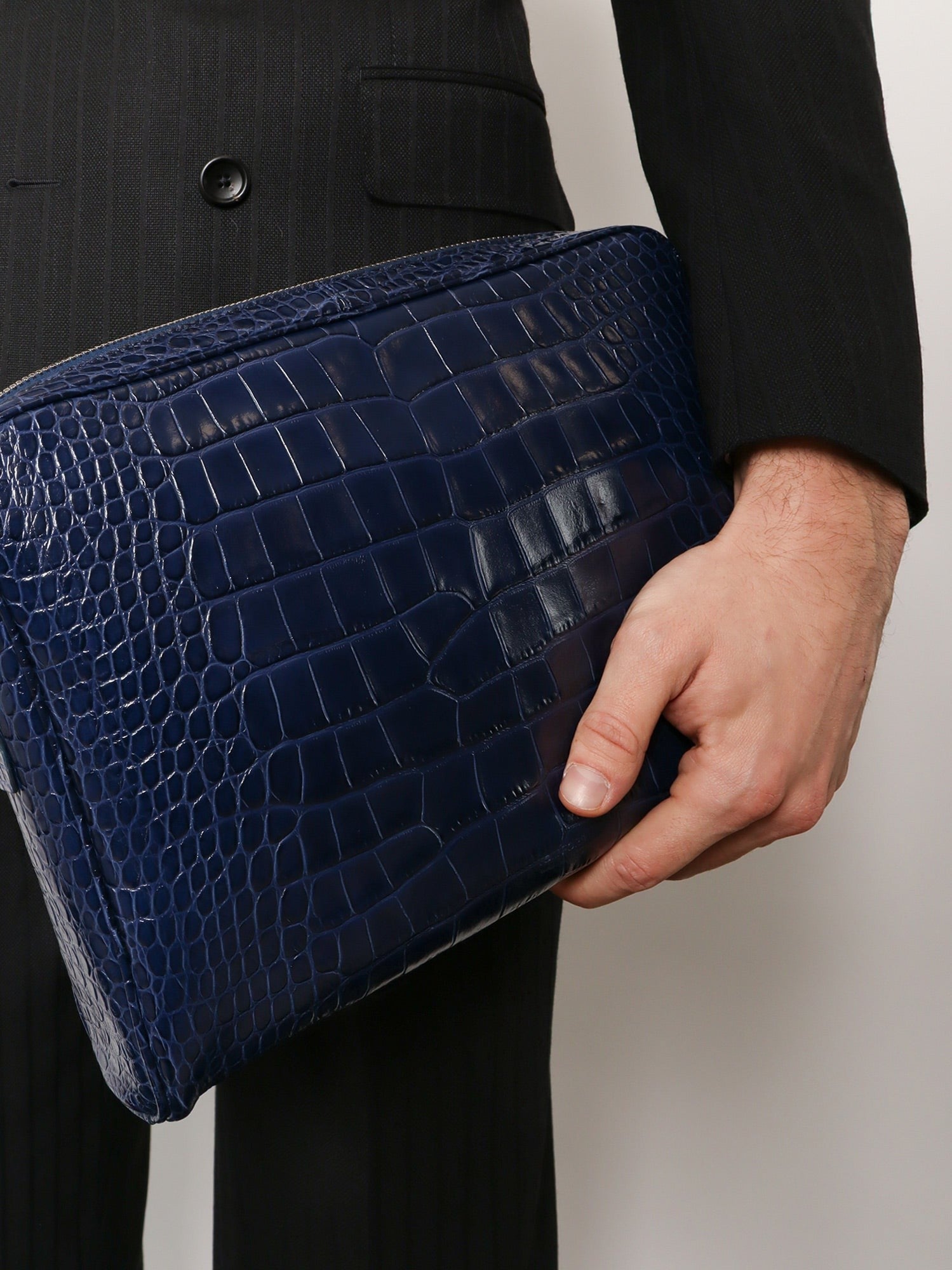TOM FORD - Croco print leather laptop pouch