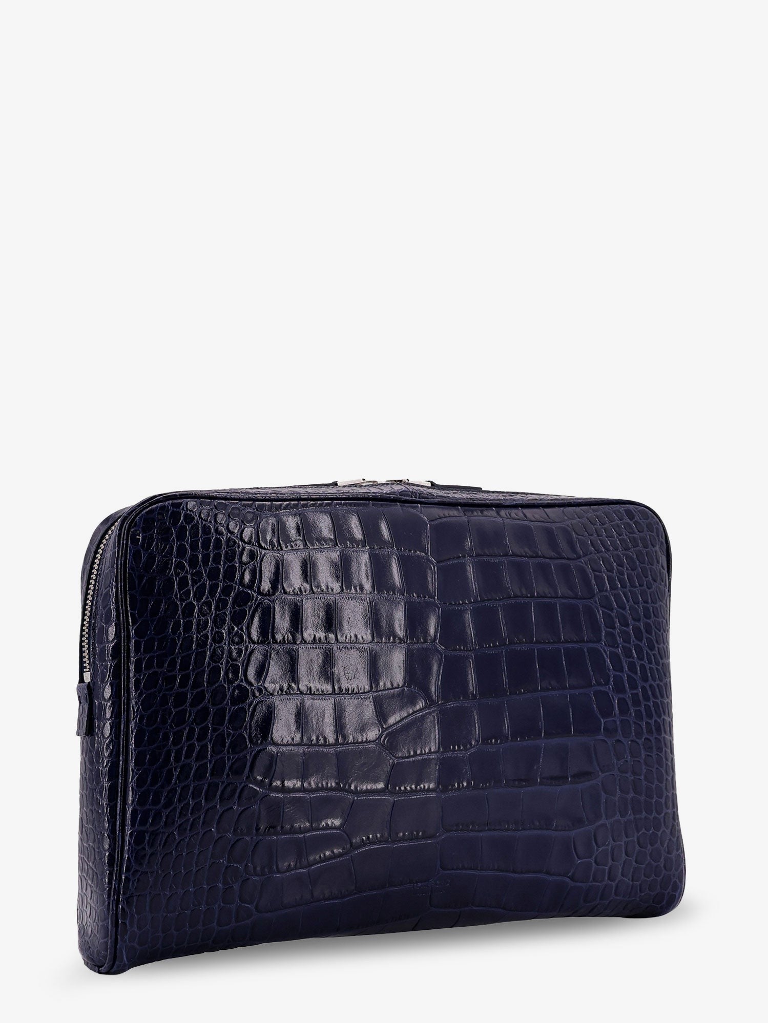 TOM FORD - Croco print leather laptop pouch