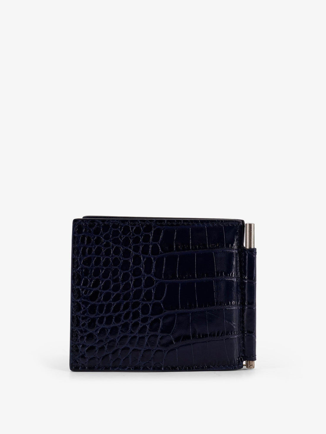 Croco print leather wallet