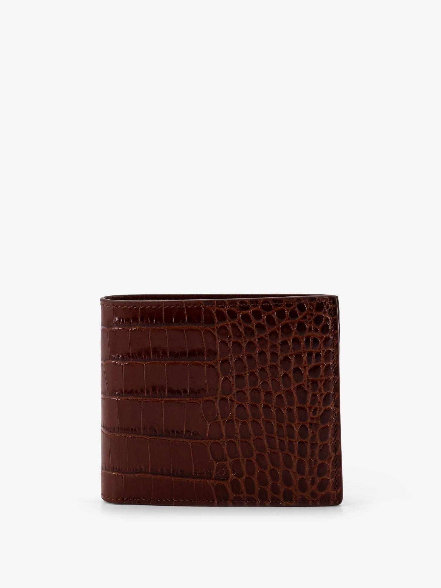 Croco print leather wallet
