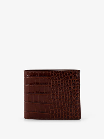 Croco print leather wallet