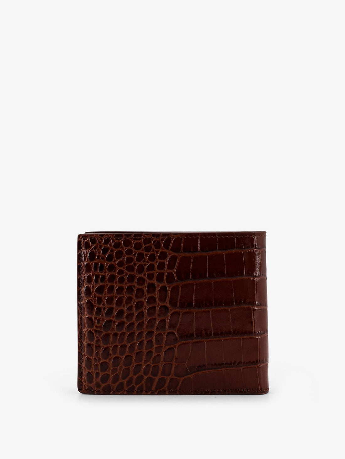 Croco print leather wallet
