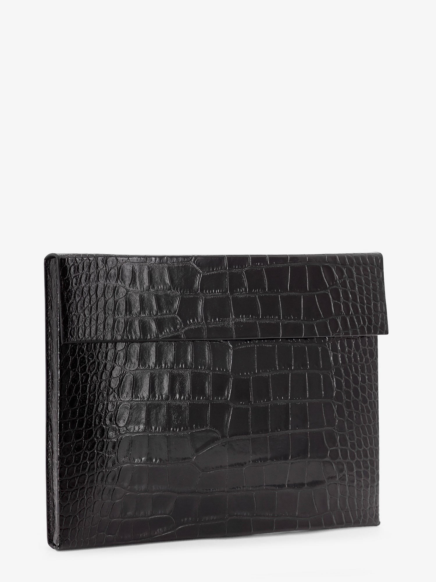 Crocodile-print leather document holder