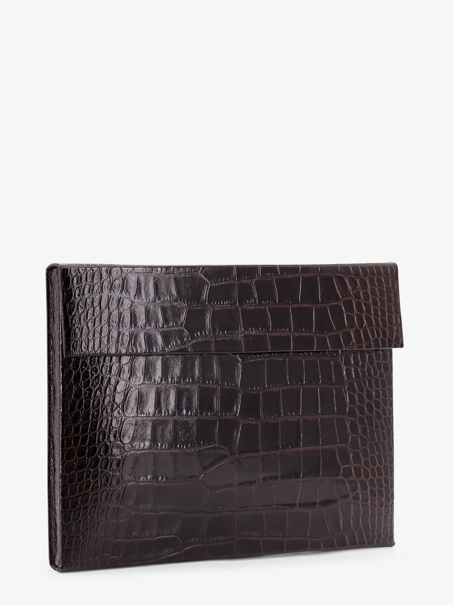 Crocodile-print leather document holder