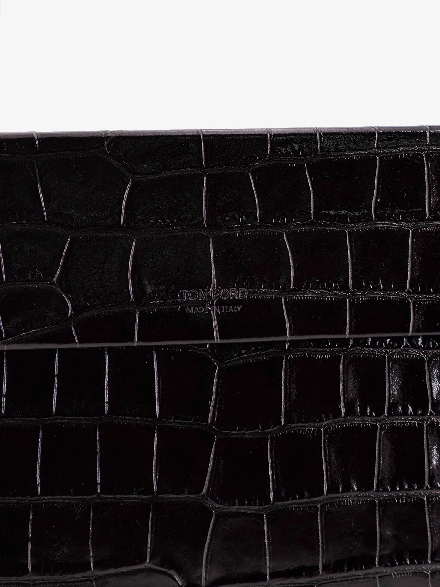 Crocodile-print leather document holder