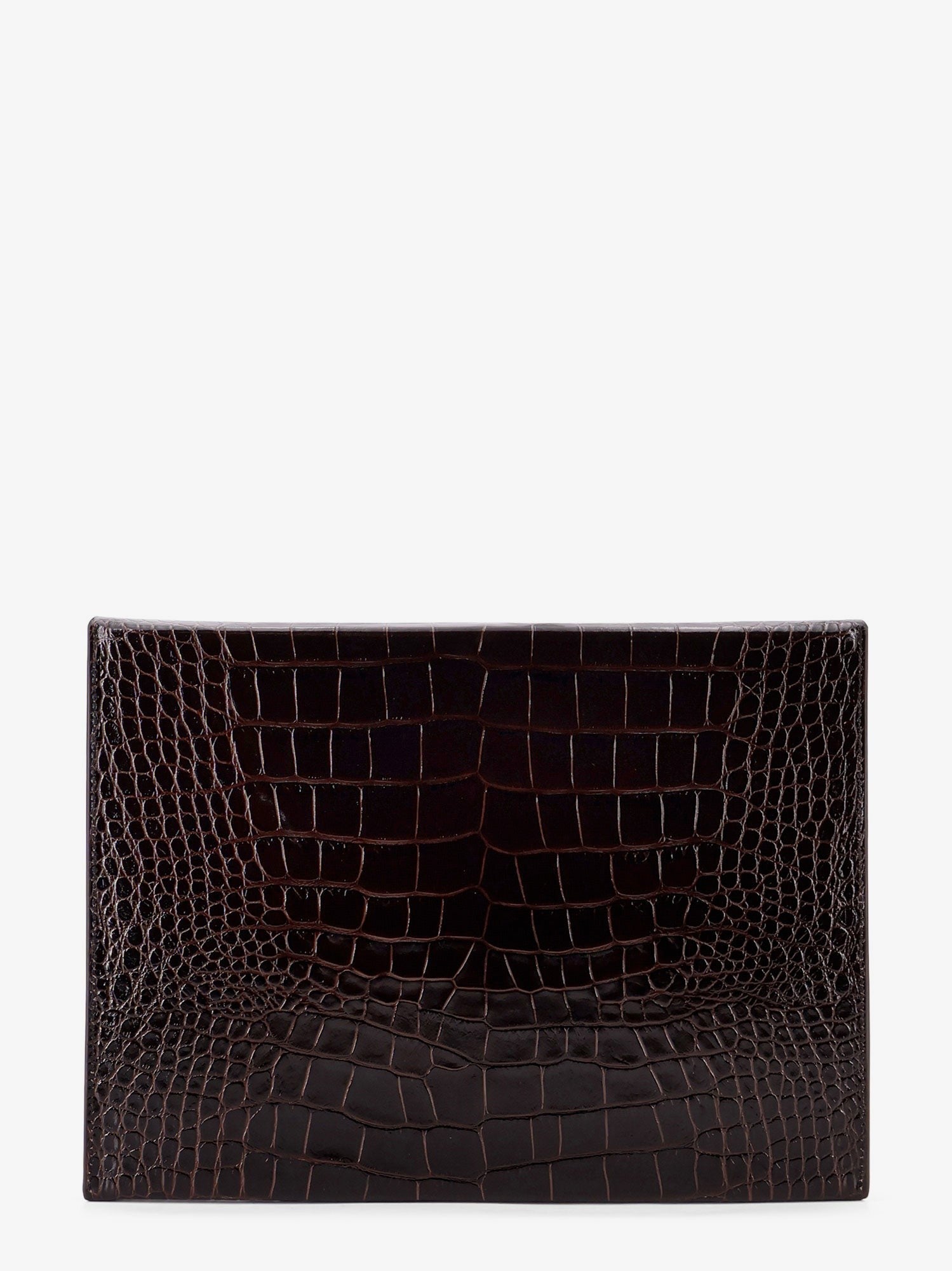 Crocodile-print leather document holder