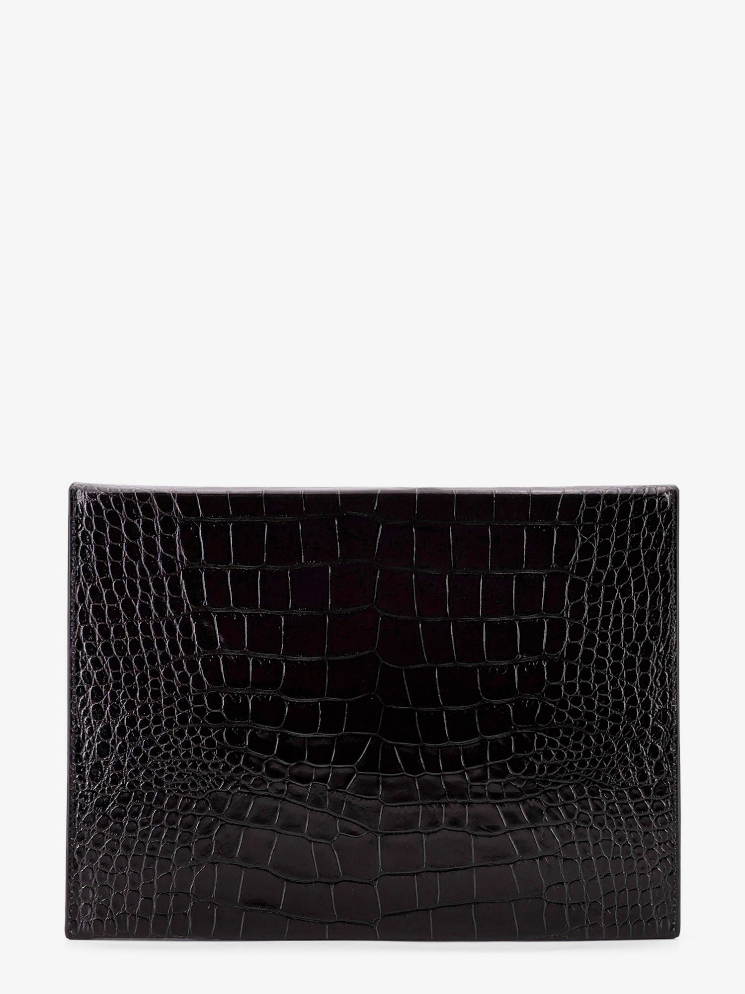 Crocodile-print leather document holder