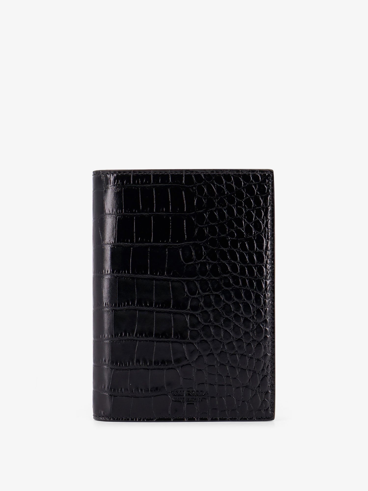 Crocodile-print leather wallet