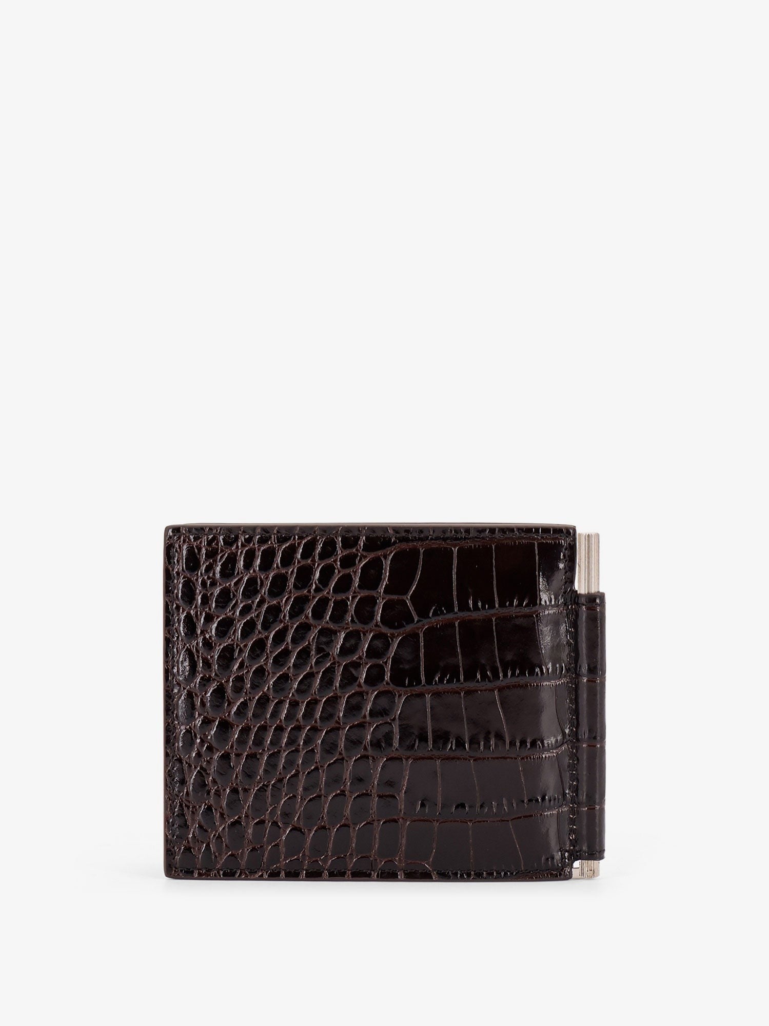 Crocodile-print leather wallet