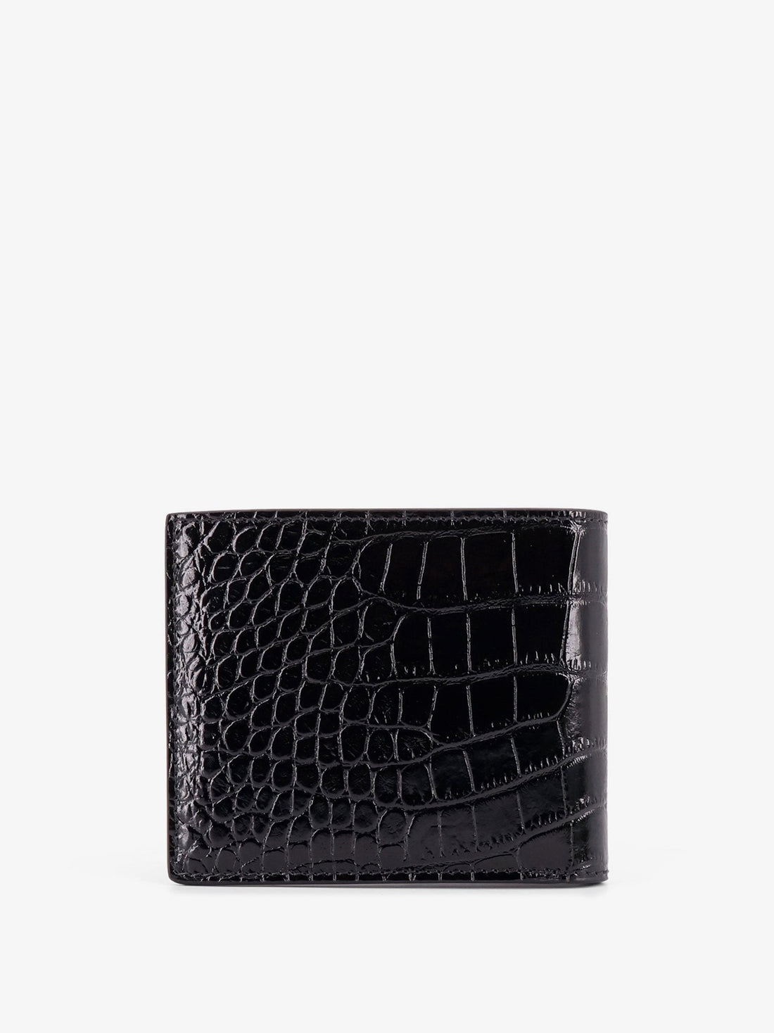 Crocodile-print leather wallet